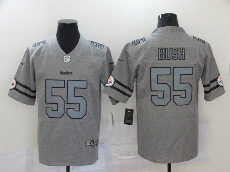 Men Pittsburgh Steelers 55 Bush Nike grey Limited NFL Jerseys